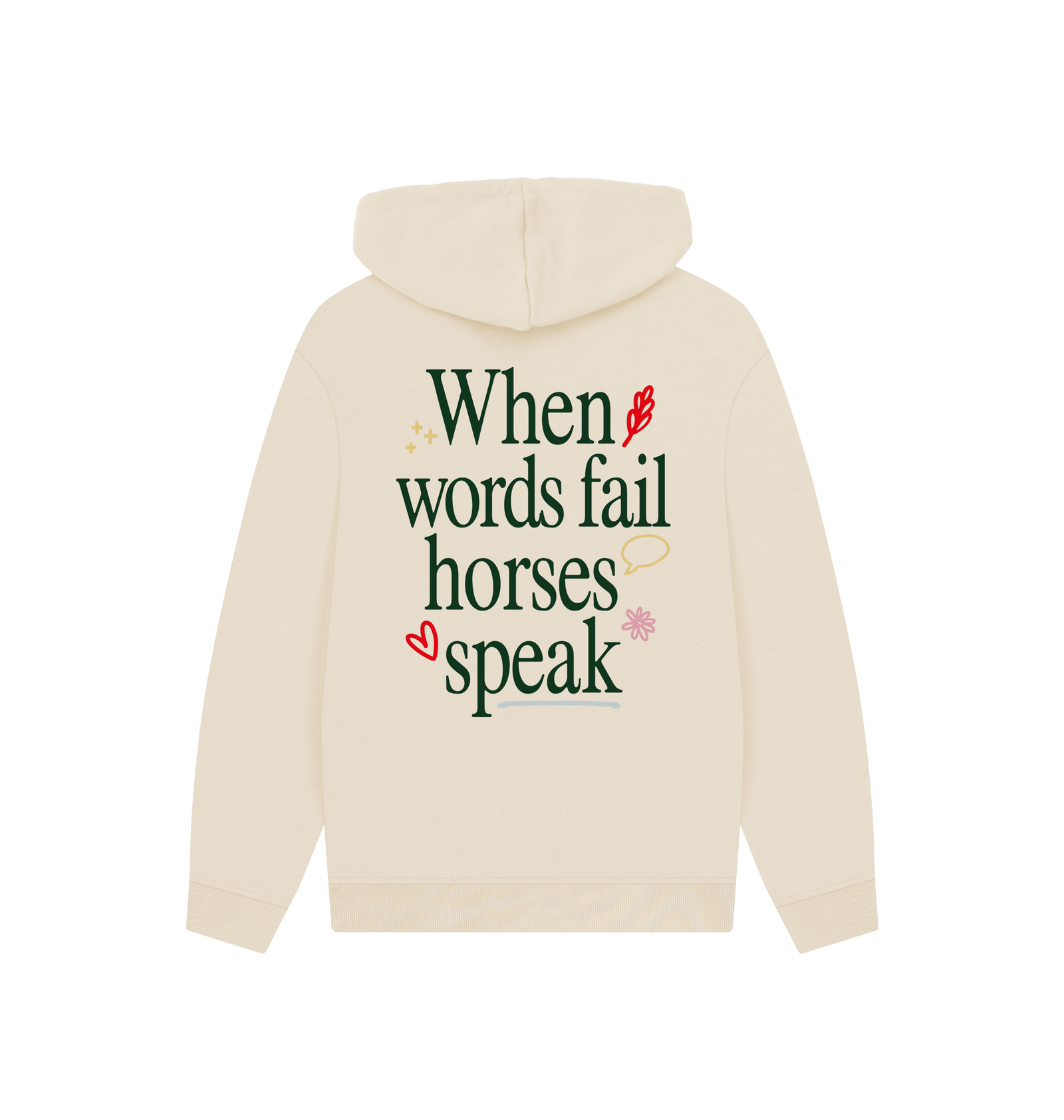 When Words Fail Horses Speak - Beige Hoodie