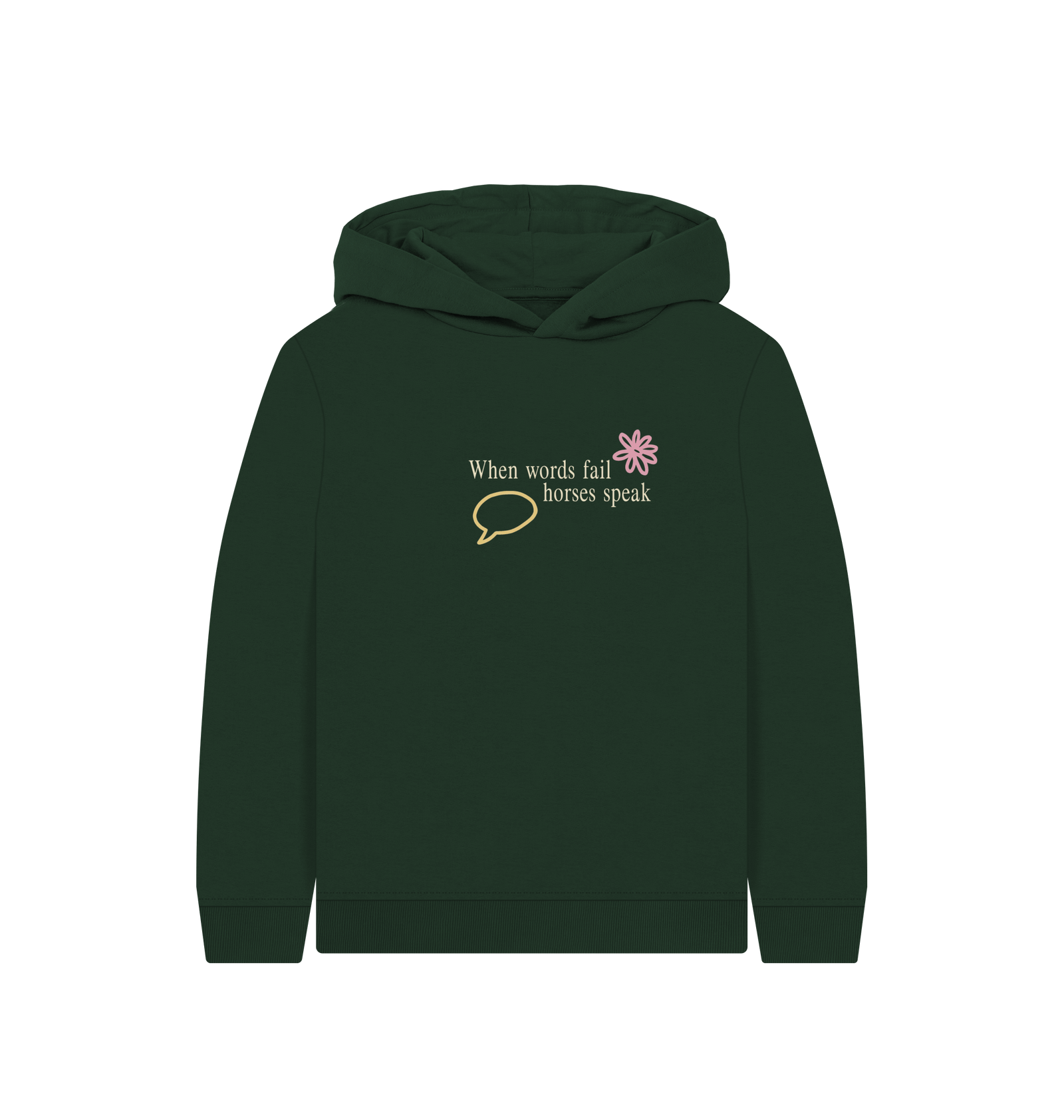 When Words Fail Horses Speak - Green Hoodie (Kids)